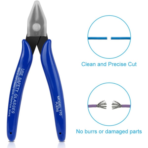 1 st Wire Cutter, Fjäderbelastade Sidoklippare Flush Cutters, Diagonal Cutters Precision Sidoklippare, Diagonal Tång i CRV-stål, Tungt #2 1PC #2 1PC