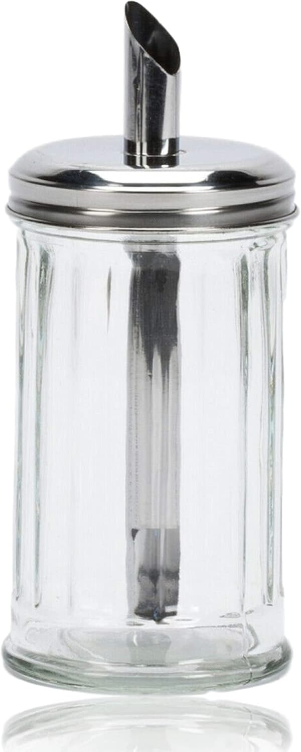 Klassisk Retro Kafé Glass Sukkerstrøer Heller Stor Rustfritt Stål