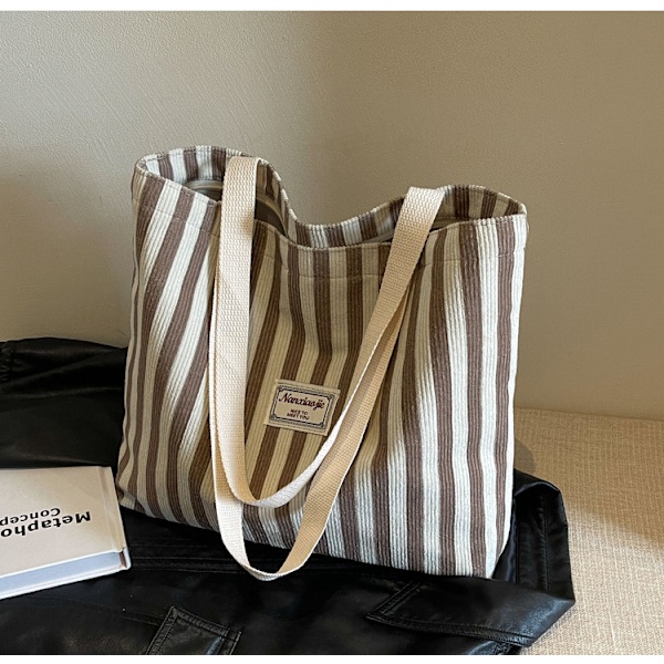Stor veske for kvinner, moteriktig pendler-tote bag for kvinnelige videregående elever, skoleveske White