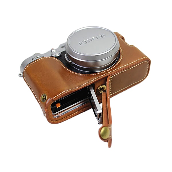 Beskyttende lærkameraveske for Fujifilm x100f Brown