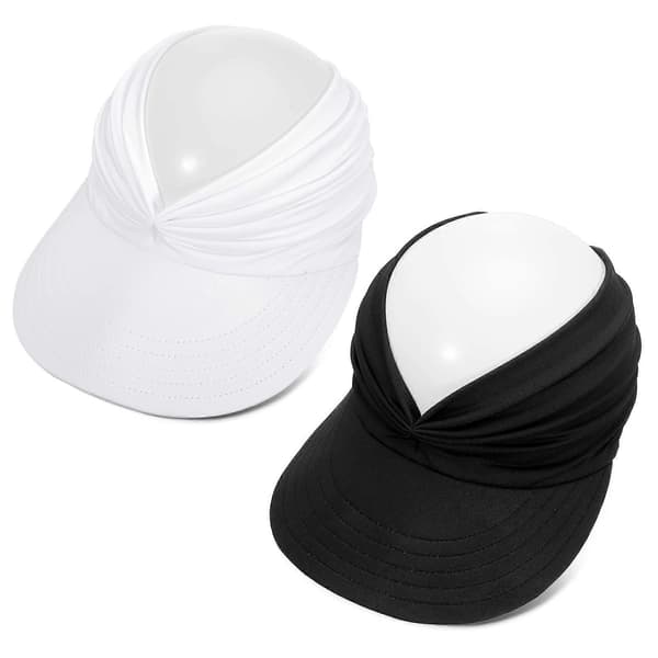 2 stk. solskærm til kvinder, bred skygge, strand, sommer, foldbar hat
