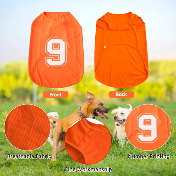 t-numeroinen painettu kesäpohjainen liivi pentu hengittävä t-paita lemmikkieläinten hihaton tankki yläosa vaatteet suurille keskikokoisille pienille koirille (X-Large, oranssi) Orange XLarge