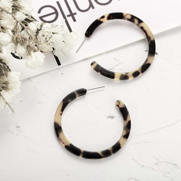 Trendy Akryl Ørering Kvinder Klassisk Leopard Rund Hoop Stud Øreringe Kvindelig Mode Øreringe Piger Smykkegave