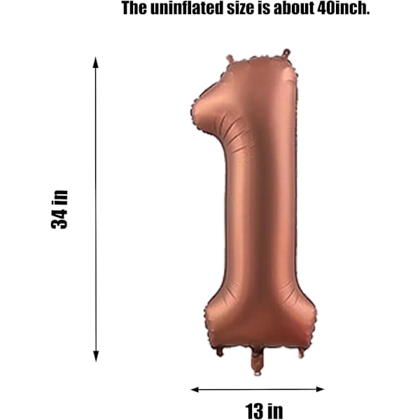 Numeropallon, värikkäät helium-numeropallon syntymäpäiväpalloihin, itse täyttyvät numeropallon, foliopallon syntymäpäiväjuhliin, uuden vuoden koristeluun Choc #40 Large