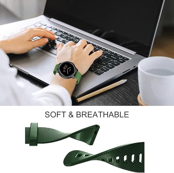 Silicone Strap for Garmin Vivoactive, Samsung Galaxy Watch, 18mm Quick Release Replacement Band