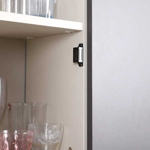 Skabmagneter Magnetisk Dørstopper Rustfrit Stål Dørmagnet til Køkken Badeværelse Skab Garderobe Skabslåger Skabslåge Skuffelås 20 Black 8 pack
