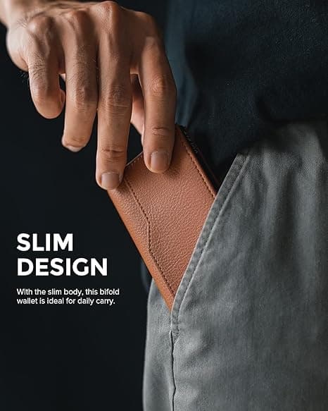 Credit Card Holder with Double ID Window Leather Passport Wallet RFID Blocking Automatic Pop Up Card Wallet for Cards & Bills