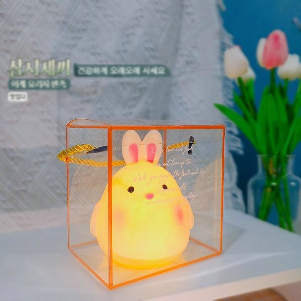 Sarjakuva Rabbit Bedroom Led Night Light -makuusalin sängyn vieressä oleva valokoristelu Luova lahja opiskelijoille ja lapsille