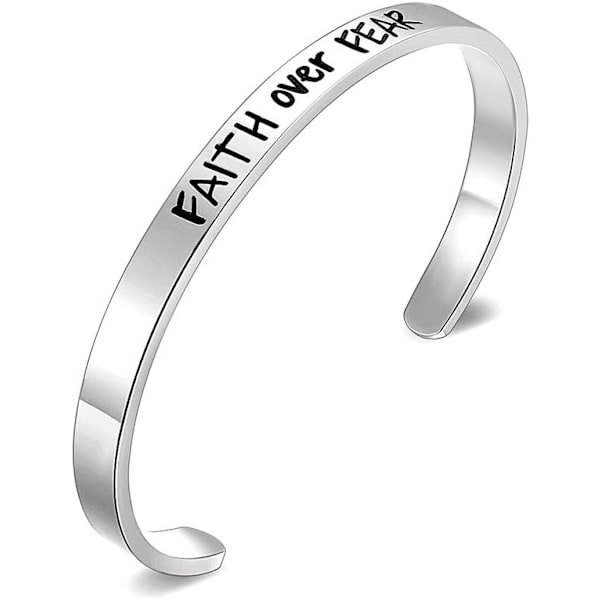 Vänskapsarmband för kvinnor - Inspirerande vänskapspresenter till bästa vän, motiverande manschettarmband för systrar, mamma, lärare, presenter 1Faith over fear
