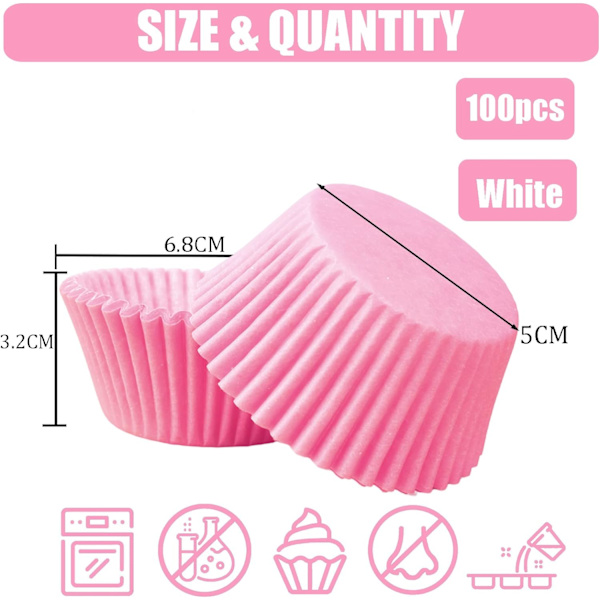 k Små Papir Cupcake Cases Bagekopper, Fedtsikre Cupcake Cases til Bagning, Mini Muffin Wrappers Cases Muffin Cups Cupcake Liner Bulk, Pape Pink