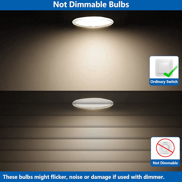 10 stk 5W GU5.3 LED-pærer, MR16 LED-pærer Kald hvit 6000K, 450lm Lyse energisparende pærer Eqv. 45W halogen spotlight Cool White 10 Count (Pack of 1)