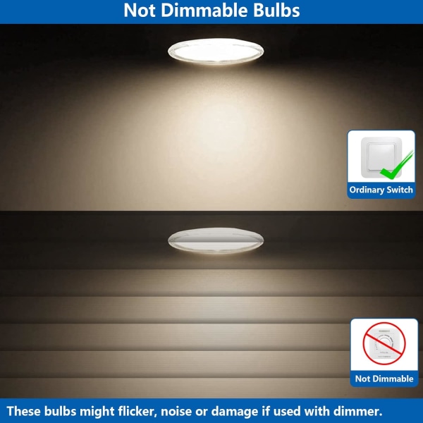10 stk. 5W GU5.3 LED-pærer, MR16 LED-pærer, kølig hvid 6000K, 450lm lyse energibesparende pærer svarende til 45W halogenspot Cool White 10 Count (Pack of 1)