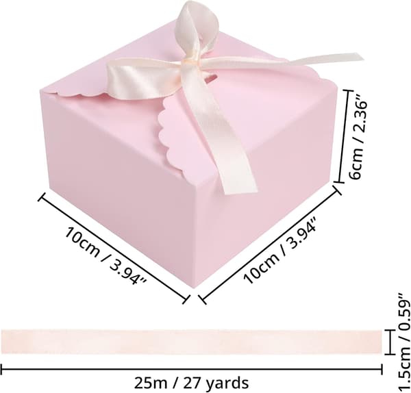 20-pack scalloped square gift boxes - 10x10x6cm/3.94x3.94x2.36