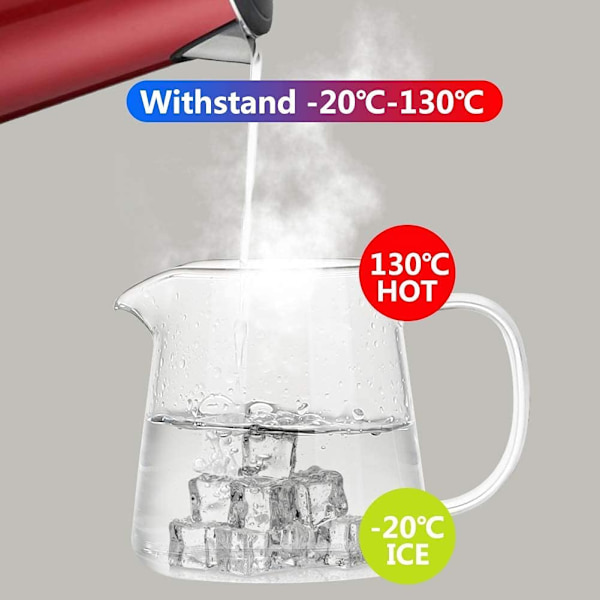 Klar glas tekande med si, rund form tekande, varmebestandig borosilikat glas si tekande, komfursikker tekande (450ML)