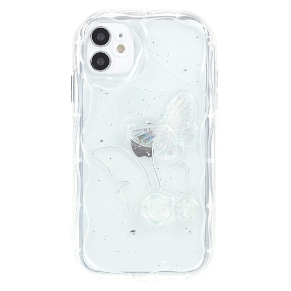 Cover för iPhone 12 6,1 tum, 3D/molnmönster Epoxi Flexibelt TPU phone case -