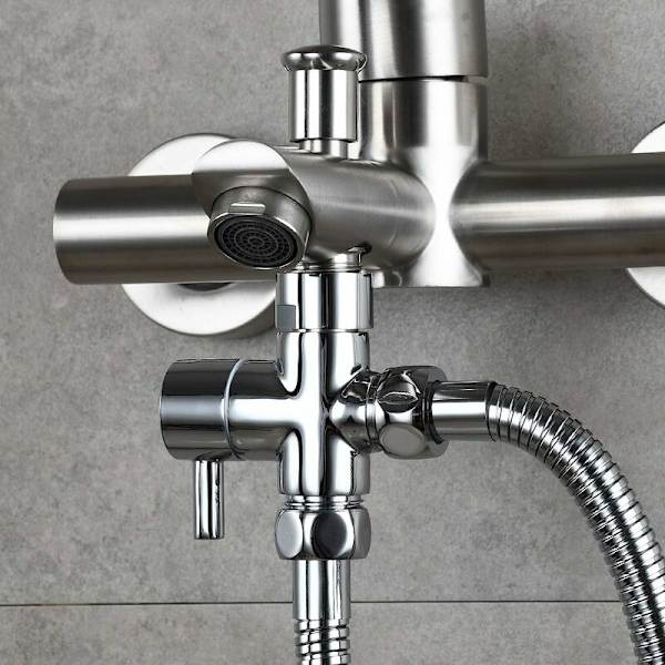 G1/2\" Universal T-kobling i massiv messing til håndbruser
