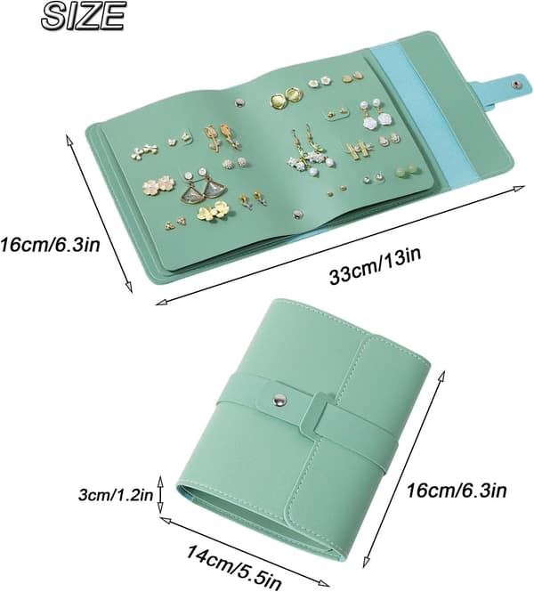 Earring Holder Organizer with Foldable Book Design Earring Book Organizer, Portable Leather Travel Earring Case