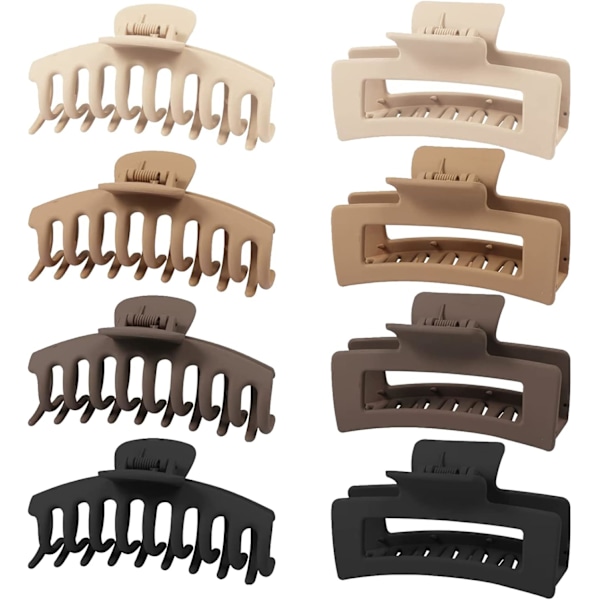 Large Hair Claw Clips for Thick Hair, 8 pcs 4.3 Inch(11 cm), Big Hair Clips for Women and Girls, Durable Non-Slip Claw for Curly Hair