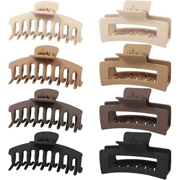 Store hårklyper for tykt hår, 8 stk 11 cm, store hårklyper for kvinner og jenter, holdbare, sklisikre klyper for krøllete hår Neutral