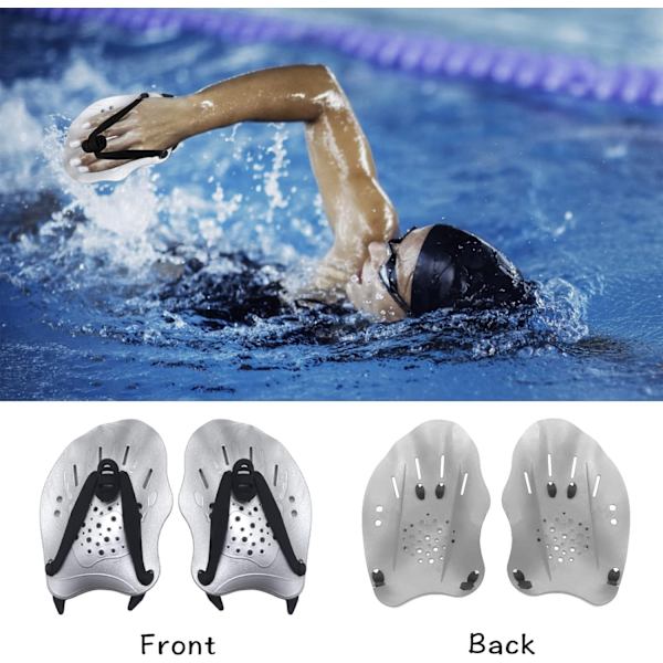 1 Pair Swimming Hand Paddles with Adjustable Straps Strength Training Aid Pool Exercise Accessories