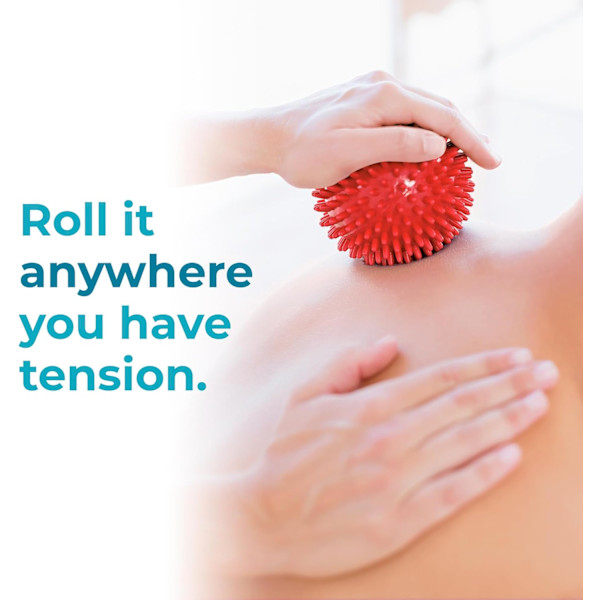 Spiky Massasjeballer (Sett med 3) - 6,5 cm, 7,5 cm, 9 cm - Plantar Fasciitt, Triggerpunkt, Dypvev, Myofascial Release, Stressball, Yoga Pilates Ex Red, Purple, Blue