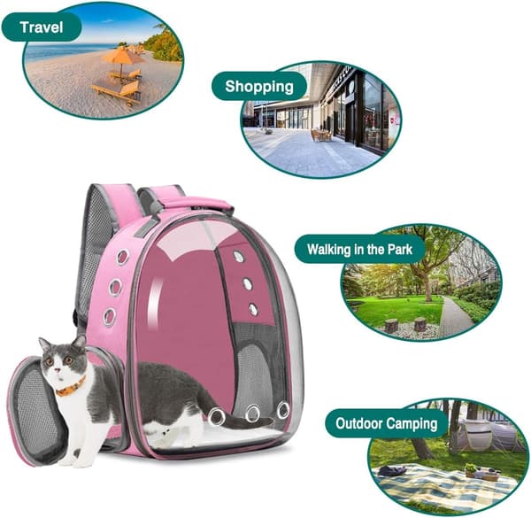 Cat Carrier Backpack, Pet Carrier Backpack Front Pack for Small Medium Cat Puppy Dog Carrier Backpack Bag Space Capsule, Pet Carrier