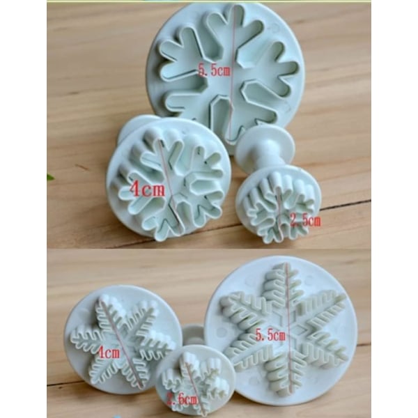 For Kakepynt Fondant Cookie Cutter Cupcake Dekorering Fondant Form Snøflak Kakepynt Verktøy for Babyshower Fest Bryllup Bursdag For -