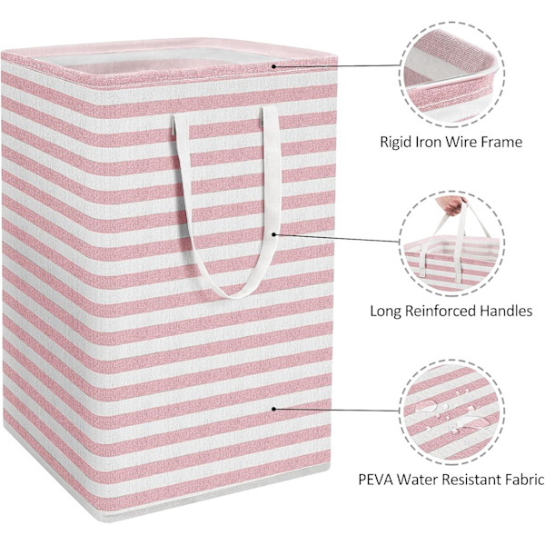 Foldable Large Laundry Baskets with Easy-to-Handle Handles Freestanding Waterproof Laundry Hamper Storage Basket