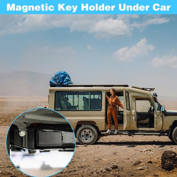 Magnetisk nyckelhållare under bilen, göm en nyckel Magnetisk bilnyckelhållare nyckelgömma, vattentät dold nyckelhållare case för utomhusresor, magnetisk K