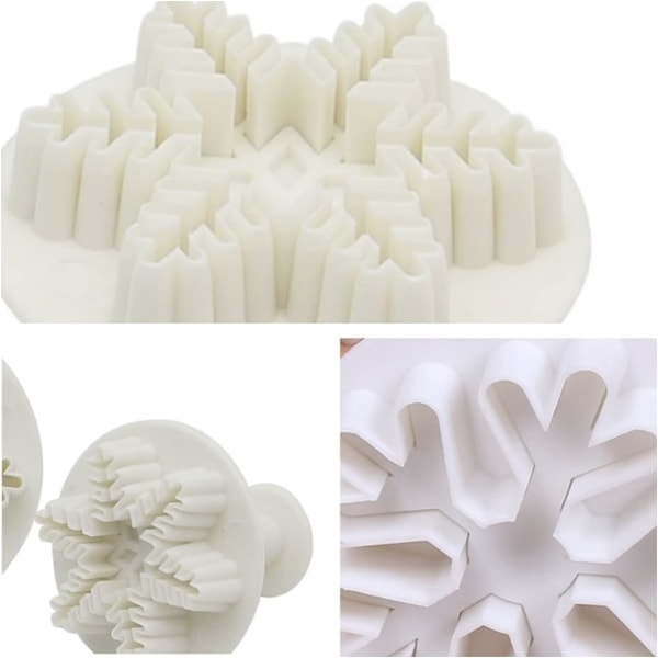 For Kakepynt Fondant Cookie Cutter Cupcake Dekorering Fondant Form Snøflak Kakepynt Verktøy for Babyshower Fest Bryllup Bursdag For -