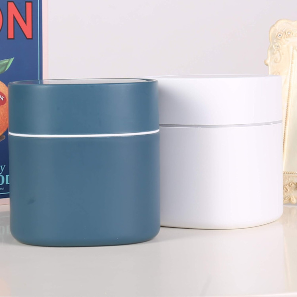 Modern Mini Plastic Trash Can with Lid for Bathroom, Desk, Tabletop
