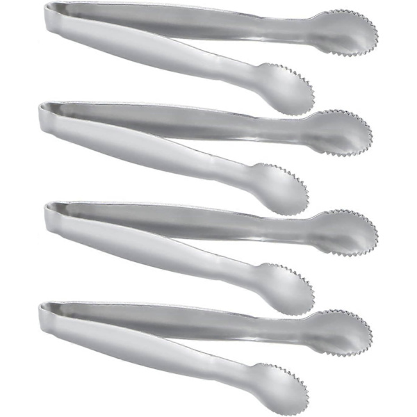 Sett med 4 Mini Serveringsklyper i Rustfritt Stål, Sukkerklype, 10 cm