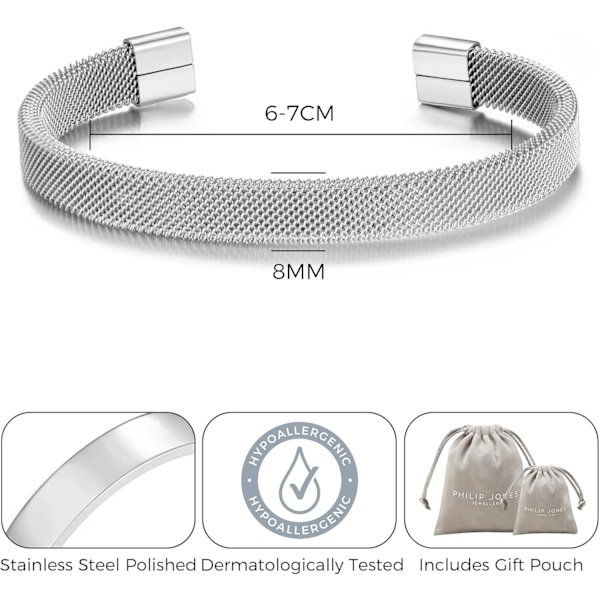 Herrar Armband i Rostfritt Stål Mesh