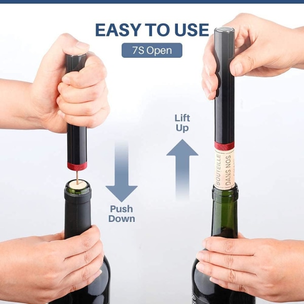 Air Pressure Pump Bottle Opener, Quntis Wine Opener Wine Pump Easy Cork Remover Corkscrew, Great Gift for Wine Lovers - 7S Quick Bottle Opening,