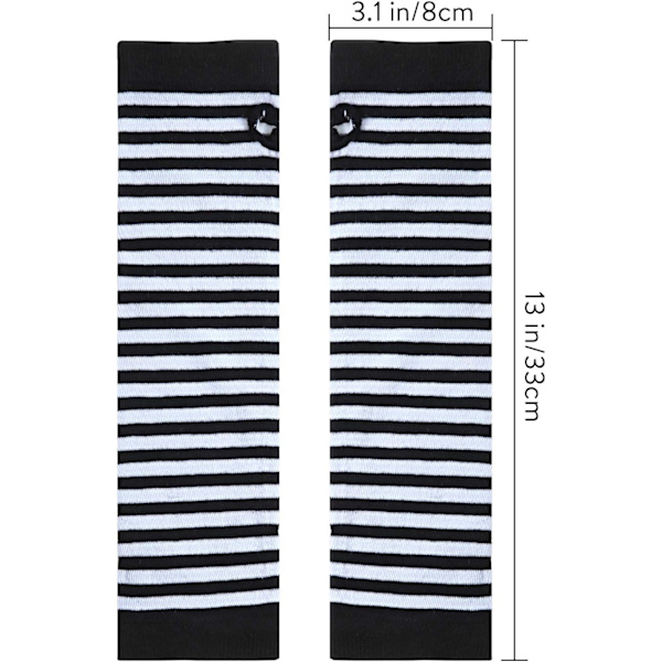 SATINIOR 6 Par Knit Armvarmere med Tommelhul Strikkede Handsker Kvinder Lange Fingerløse Handsker Multi-color