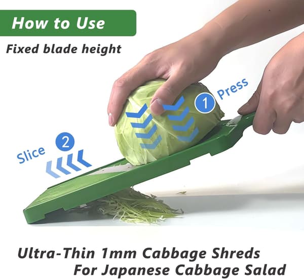 Vegetable slicer, cabbage peeler/grater, perfect for preparing cabbage, jicama, onions, salads...