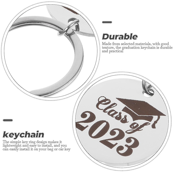 Klasse av 2023 Graduation Keychain Rustfritt Stål Graduation Gave Keychain Bag Henge Ornament