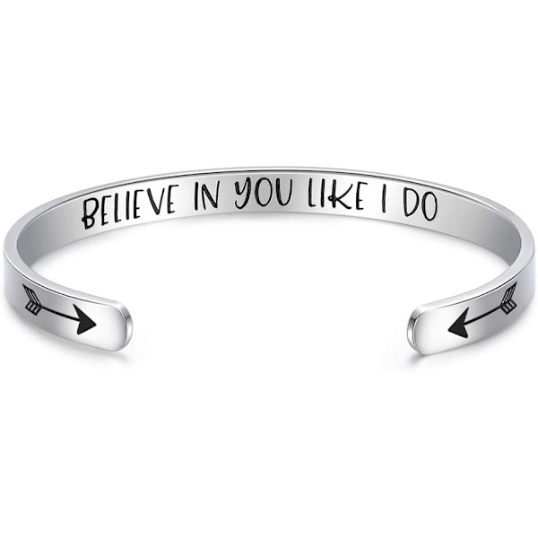 Vänskapsarmband för kvinnor - Inspirerande vänskapspresenter till bästa vän, motiverande manschettarmband för systrar, mamma, lärare, presenter 1BELIEVE IN YOU LIKE I DO