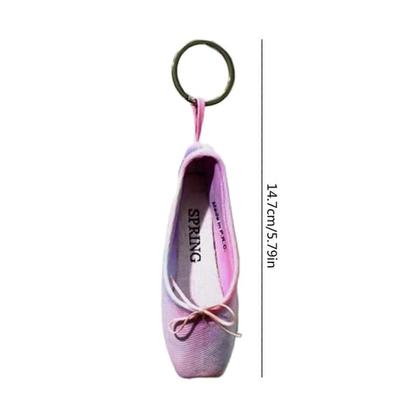 Blå/Pink/Orange/Rosarøde nøgleringe Mini Balletsko Nøglering Håndlavede Biltasker Nøgleringe til Balletentusiaster Rosarød Blue