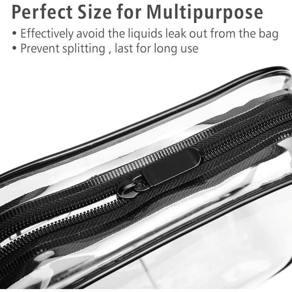 Transparent necessär, 3-pack, kosmetisk resesminkväska, 18*12 cm