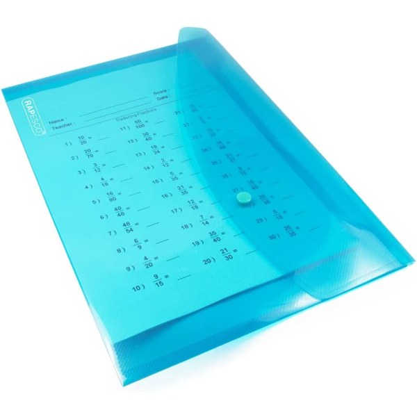 1665 Popper-plånböcker, A4+, Assorterade transparenta färger, 10-pack Transparent Assorted Colours Pack of 10