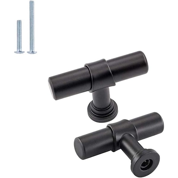 goldenwarm 10 kappaletta mustia laatikon nuppia mustat nupit - LST18BK Yhden reiän mustat kaapin kahvat mustat oven nupit Modernit mattamustat kaapin nupit Black1