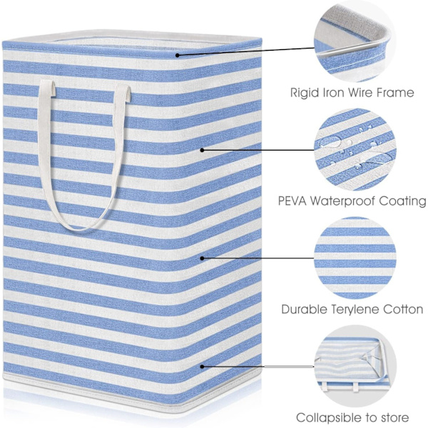 Foldable Large Laundry Baskets with Easy-to-Handle Handles Freestanding Waterproof Laundry Hamper Storage Basket
