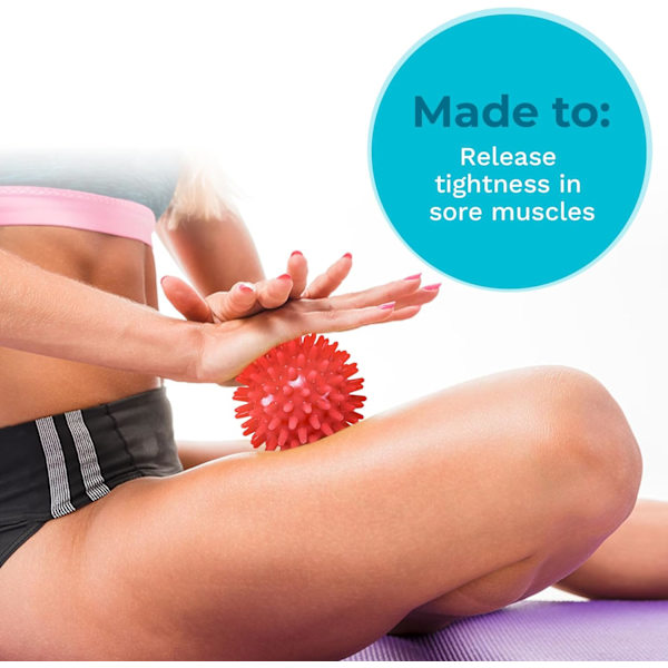 Piggete massasjeballer (sett med 3) - 6,5 cm, 7,5 cm, 9 cm - Plantar fasciitt, triggerpunkt, dypvev, myofascial frigjøring, stressball, yoga pilates ex Yellow, Red, Orange