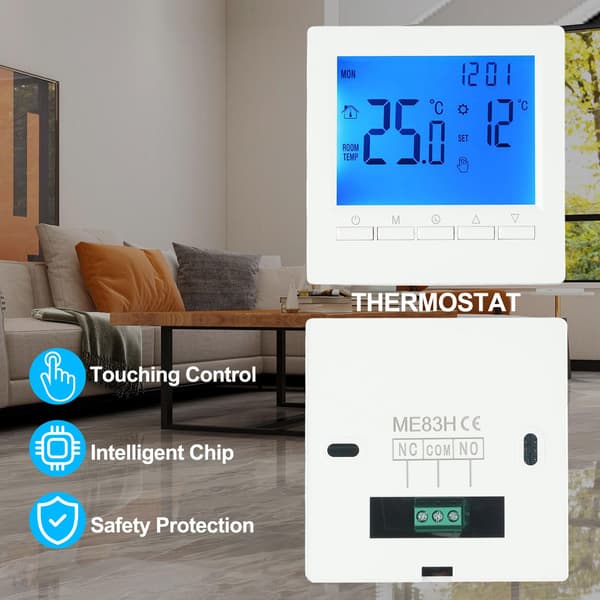 Programmerbar Digital Hemtermostat, Smart Temperaturkontroll, Gasvärmetermostat, LCD Väggmonterad Värmetermostat