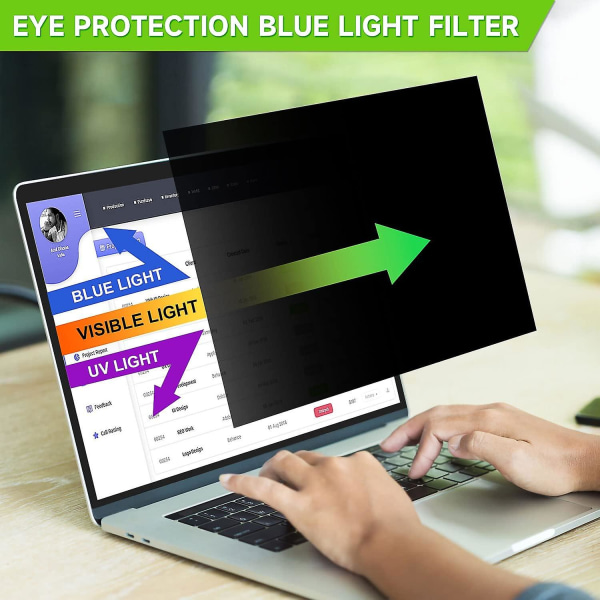 15,6 tuuman kannettavan tietokoneen näytön tietosuojaseinä, silmien suojaus sinistä valoa ja häikäisyä vastaan, naarmuuntumaton kannettavan tietokoneen tietosuojaseula kaikille 15,6 tuuman merkeille, kuvasuhde 16:9