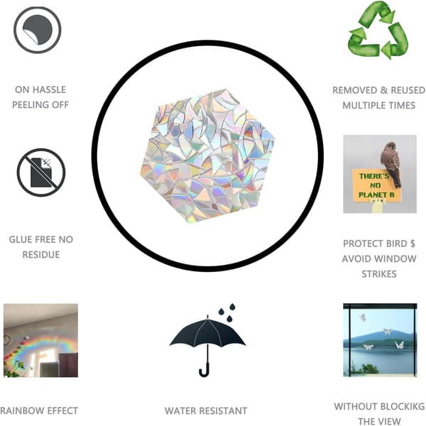 Solar Sticker 2set/21 pcs, window decals bird protection prism window decals butterfly and flower patterns, anti-collision window