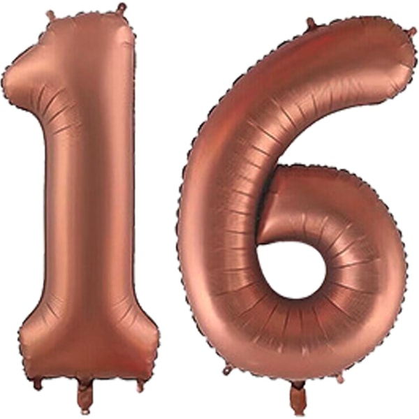 Numeropallon, värikkäät helium-numeropallon syntymäpäiväpalloihin, itse täyttyvät numeropallon, foliopallon syntymäpäiväjuhliin, uuden vuoden koristeluun Choc #16 Large