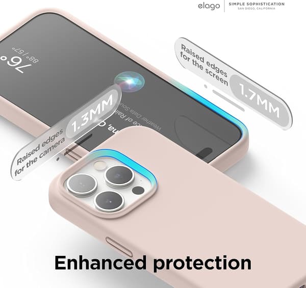 Liquid Silicone Case Compatible with iPhone 15 Pro, Premium Silicone, Full Protective Cover - Lovely Pink