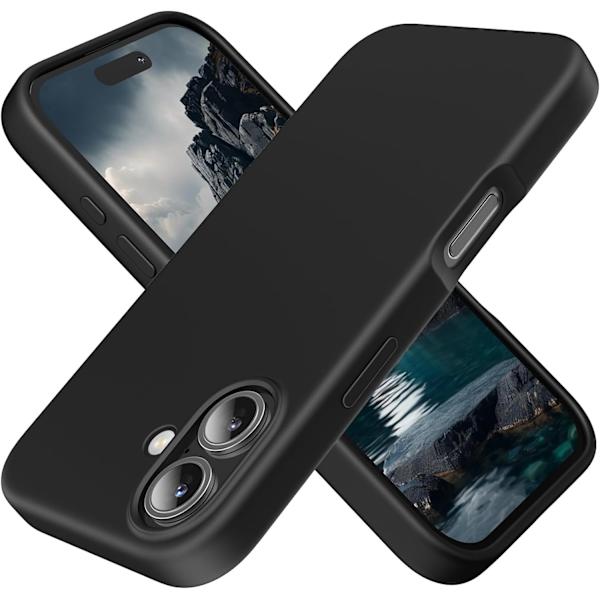 Silicone Case Compatible with iPhone 16 Case Soft Ultra-Thin Protective Shockproof Liquid Silicone Phone Case, 6.1\" Midnight Black